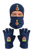 Jandarma Asayiş Lacivert Yün Bere Polar Boyunluk Kesik Eldiven 3 Lü Set thumbnail 1