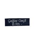 Kişiye Özel Isim Soyisim Kan Grubu Lacivert Renk Nakış Işleme Cırtlı 3 Adet - 5