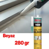Akfix 1100E Beyaz Genel Amaçlı Silikon Yapıştırma Sızıntı Önleyici Dolgu Silikonu 280 gr 1 Adet - 4