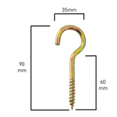 Piton 23*150 Çengel 9cm Vidalı Askı Eğri Se Demir Duy Kanca -10 Adet - 3