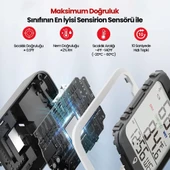 ThermoPro TP358-2X Telefon Kontrollü, Saatli İç Mekan Sıcaklık ve Nem Ölçer Termometre 2 Adet thumbnail 5