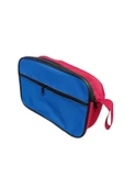 Traş Çantası-makyaj Çantası - Seyehat Çantası Büyük Boy Çift Fermuarlı Kırmızı - Mavi Renk thumbnail 1