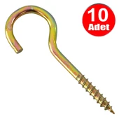 Piton 23*150 Çengel 9cm Vidalı Askı Eğri Se Demir Duy Kanca -10 Adet - 1