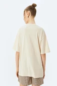 Koton Slogan Baskılı Bisiklet Yaka Kısa Kollu Oversize Tişört - 4