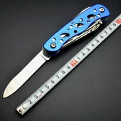 Valkyrie  Çok Amaçlı İsveç Outdoor Kamp Çakısı 111mm Büyük Boy - Paslanmaz Çelik mavi - 5