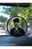 Araba Süsü Ahşap Mustafa Kemal Atatürk Dikiz Aynası Süsü - 2
