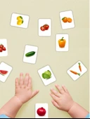 Zeka Kartları Ahşap Eğitici Hafıza Eşleştirme Oyunu Sevimli Meyveler Oyuncak ( 5,5 x 7,5 CM) - 2