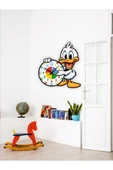 Sevimli Daffy Ördek Montessori Çocuk Odası Eğitici Ahşap Duvar Saati - Sessiz Mekanizma, Şık Tasarım - 2