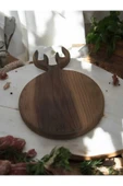 Ceviz Ağacı El Yapımı Sunumluk Doğrama Kesme Tahtası Geyik Model 25*40cm - 3