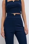 Bel Aksesuarlı Pantolon - LACİVERT - 3
