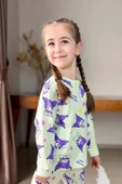 Kız Çocuk Kuromi Karakter Baskılı Açık Yeşil Pijama Takımı - 4