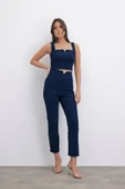 Bel Aksesuarlı Pantolon - LACİVERT - 2