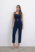 Bel Aksesuarlı Pantolon - LACİVERT - 1