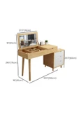 One Design Masif Ahşap Makyaj Masası Ceviz Renk Tuvalet Masası - 3