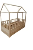 munywood Ithal Ladin Montessori Çocuk Yatağı Doğal Ahşap Karyola100x200 - 1