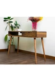 2K Wood Design Ahşap Modern Stil Tek Çekmece Çalışma Masası - 3