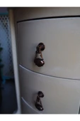 Moza Sanat Krem Eskitme 3 Çekmeceli Ahşap Vintage Komodin - 3