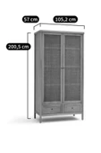 One Design Doğal Masif Ahşap Gardırop 200X105X57 - 4