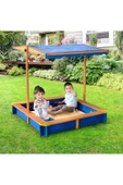 teamson Çocuk Kids Kapaklı, Döner Kanopili ve Yüksekliği Ayarlanabilir Ahşap Dış Mekan Kum Havuzu - 3