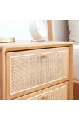 Arzu Wood Ahşap Hasır Detaylı Komidin - 3