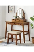 One Design Makyaj Masası Doğal Ahşap Masif Masası Tuvalet Masası - 1