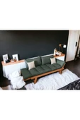 munywood BONALDO KESTANE-KREM Ahşap Kanepe koltuk Üçlü Koltuk Balkon Mobilyası Bahçe Oturma Grubu - 1