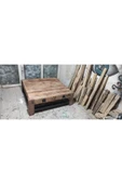 BALIKESİR ADA SANAT 90x90cm cm Ahşap Eskitme Country Orta Sehpa Retro - 1
