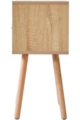 Varsthree Rattan Gece Sehpası, Çekmeceli Ve Açık Raflı Boho Sehpa, Ahşap Vurgulu Başucu Sehpası - 7