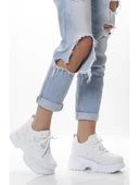Mp 251-305Zn Beyaz Kalın Taban Kadın Sneaker Spor Ayakkabı thumbnail 1