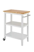 Robin Wood Tekerlekli Servis Sunum Arabası Mutfak Adası Ceviz Masa Rolling Kitchen Cart - 3