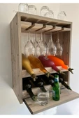Montemo Şişelik-Şişelik Dolabı-Şişelik Rafı-Bardaklık-Bardaklık Rafı-İçecek Standı-Mini Bar - 1