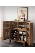 Mywoodteks Ahşap Erzak Dolabı - Alkol Dolabı - Çok Amaçlı Dolap - Şaraplık - Bar Dolabı - 1