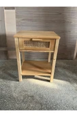 One Design Ahşap Sehpa Yan Sehpa Hasır Tek Çekmeceli Sehpa - 3