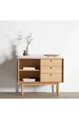 One Design Ahşap Konsol 105Cm Kapaklı Raflı Ve 3 Çekmeceli Konsol - 2