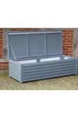 Buğlem Wood Garden 120X45X45 X Antrasit X Ahşap Bahçe Dolabı Sandığı Sediri - 1