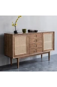 One Design Masif Ahşap Konsol Çekmeceli Kapaklı Ahşap Konsol Ceviz - 1