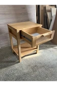 One Design Ahşap Sehpa Yan Sehpa Hasır Tek Çekmeceli Sehpa - 4