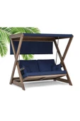 Modelsan Holox Yataklı Ladin Ahşap Salıncak Dış Mekan Bahçe, Teras Salıncağı -Lacivert - 1