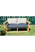 M&S Akrilik Ahşap Sedir Lux Koltuk Bahçe Balkon Cafe - Ikili Koltuk thumbnail 2