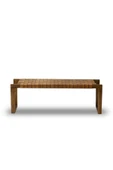 NAPOLYON Doğal Ahşap Gerçek Deri Bench - 3