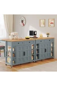 Yıtahome Modern Tekerlekli Mutfak Adası  Açılır Kanat, Şarj İstasyonu  Çok Amaçlı Kullanım - 1
