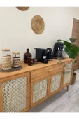 Şafakmobilya Ahşap Doğal Bambu Hazeranlı Masif Konsol Büfe thumbnail 3