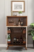 Bydmr Geniş Saklama Alanlı Ahşap Bar Dolabı-Şaraplık-Bardaklık-130Cm thumbnail 1