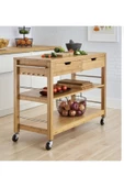 One Design Masif Çam Ve Ladin Konsol Mutfak Bangosu Kahve Masası - 1