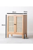 One Design Oyuncak Dolabı Hasır Kapaklı Ahşap Oyuncak Dolabı Ahşap Dolap - 2