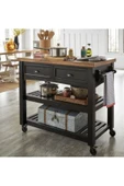 One Design Tekerlekli Mutfak Tezgahı Çekmeceli Raflı Kahve Bangosu Sunum Standı 75X100X45 - 1