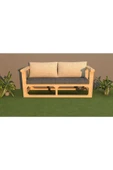 M&S Akrilik Ahşap Sedir Lux Koltuk Bahçe Balkon Cafe - Ikili Koltuk thumbnail 6