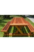 Buğlem Ahşap Bahçe Piknik Masası (Oturak 240Cm) Sedir,Masa,Bank thumbnail 1