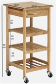 One Design Mutfak Ve Banyo Düzenleyicisi Tekerlekli 3 Raflı Ve Çekmeceli Organizer Servis Arabası - 3