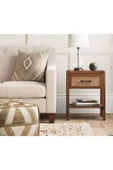 One Design Sehpa Koltuk Yan Sehpa Hasır Ahşap Sehpa Hadır Komodin 50X40 H:65 thumbnail 1